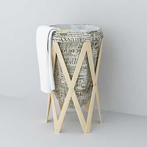 Clown outdoor Woven Fabric,Foldable wooden Laundry Basket, Folding Dirty Laundry Hamper, Decorative Foldable Clothes Bin, with Mesh Lingerie bag for Laundry, Beautiful and Top Quality (British)