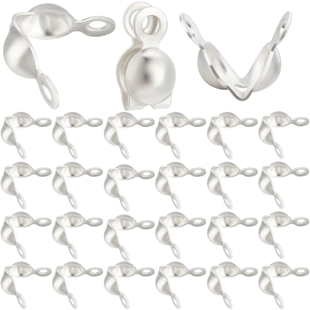 Beebeecraft 1 Box 200Pcs Bead Tips 304 Stainless Steel Crimp Beads for Jewelry Making (7x4x1.2mm)