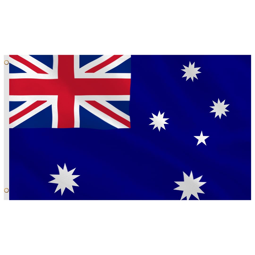 Second Ave Australia Flag 5ft X 3ft Large With Brass Eyelets Australia Day National Sports Party Celebration Banner Flag