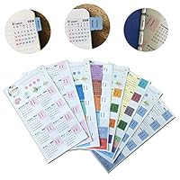 Chris.W 2020 Monthly Index Tabs Calendar Stickers Flags for Undated Planners, Journal and Notebook, 2019.9-2020.12 Calendars, Pack of 4 Sets(Assorted Colors)