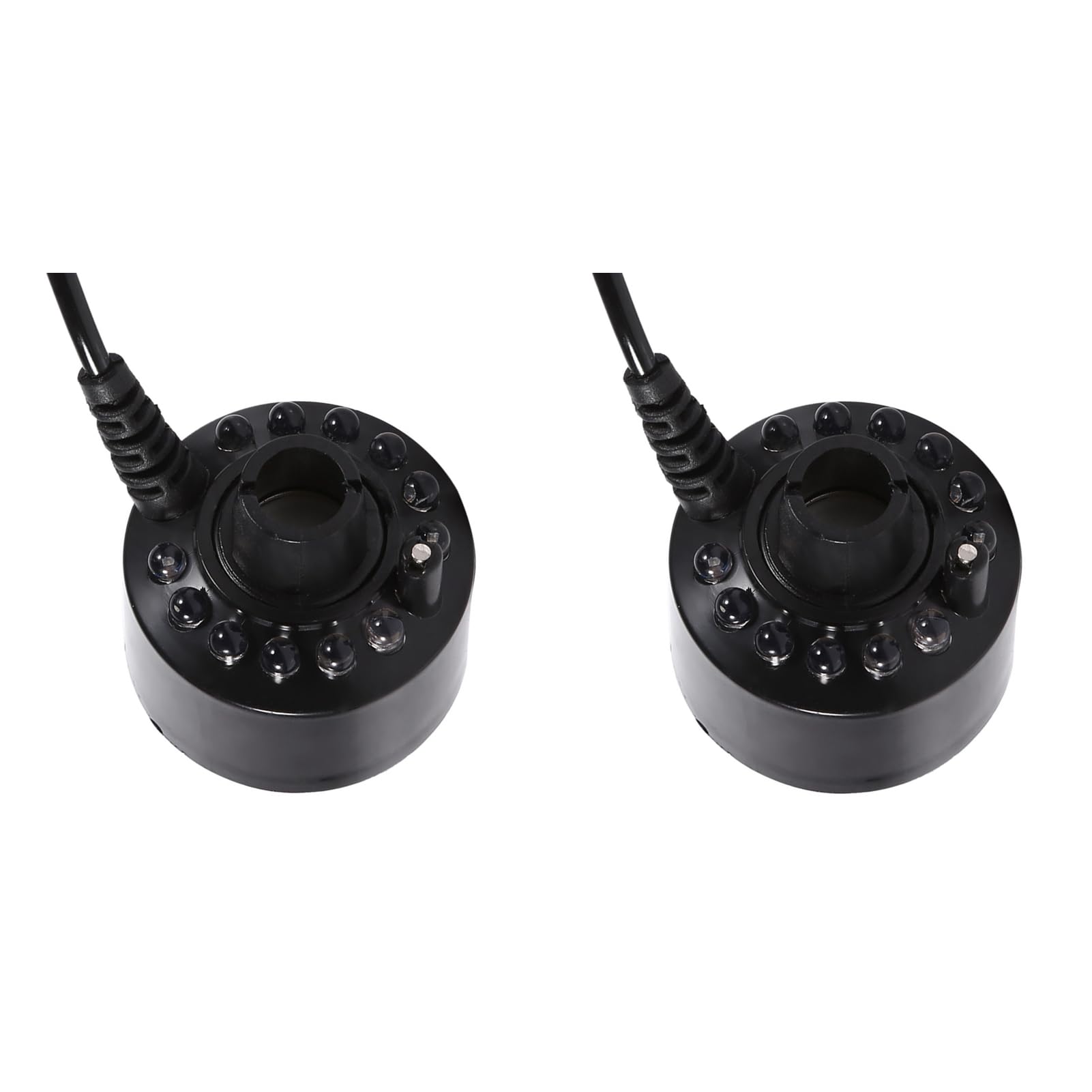 Photo 1 of 2 Pcs Mist Maker Fogger, 24V 12 LED Color Changing Humidifier Ultrasonic Mist Maker Water Pond Atomizer Air Humidifier for Gardening and Pond Use