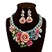 truecharms Fashion Jewelry Sets Party Statement Crystal Flower Necklace and Earrings Set (Multi)