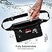 Piscifun Waterproof Pouch with Waist Strap, IPX8 Certified Waterproof Waist Bag, Safety to Keep Your Phone and Valuables - Great as a Waterproof Phone Case or Waterproof Wallet Jet Black