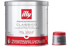 illy Coffee iperEspresso Capsules - Single-Serve Coffee Capsules & Pods - Single Origin Coffee Pods – Classico Medium Roast with Notes of Caramel - For iperEspresso Capsule Machines – 21 Count