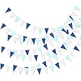 Banderines para fiestas de cumpleaños de bebé, diseño de banderines azules