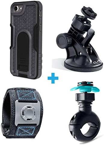 Complete iPhone 7 XGuard Bundle. Includes iPhone 7 Shock Resistant Case, running armband, bike mount, & Suction Windshield Mount for Car & Home Uses. All-in-one mounting system for your cell phone.