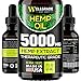 Hemp Oil for Anxiety Relief - 5000 MG - Premium Seed Grade - Natural Hemp Oil for Better Sleep, Mood & Stress - Improve Health - Vitamins & Fatty Acids - Made in The USA