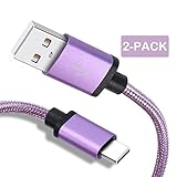 Galaxy S9 Charger, Benicabe (2-Pack 3FT) USB Type C Samsung Adaptive Fast Charging Cable Nylon Braided Cord for Samsung Galaxy S9 Plus, S8/S8 Plus, Note 8, Note 9 and More(Lilac Purple)