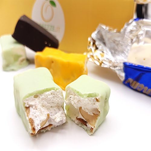 Soft Nougat (torroncini) Handmade by Sicilian Ancient Pastry-Shop in Assorted Flavours. Very Pretty 250 gr. Gift Box. RAREZZE: from Sicily, with Love and Passion!