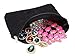 WODISON Zipper Carry-on Travel Jewelry Case Organizer with Removable Pouch Black