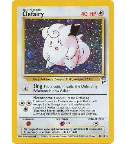 clefable holographic pokemon card value Ultra Rare 1st Edition Clefable Holographic Pokemon Card Excellent Condition