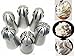 Joinor NEW Version Stainless Steel 304 6pcs Set Sphere Ball Tips Russian Icing Piping Nozzles Tips Pastry Cake Fondant Cupcake Buttercream DIY Baking Tool