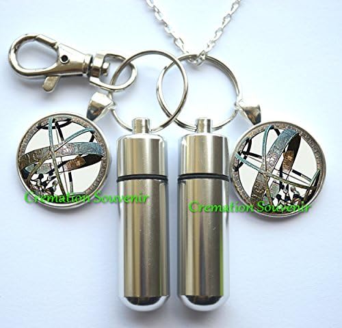 Astronomical Globe Urn Cremation Necklace and Keychain Jewelry - Globe Cremation Necklace Jewelry -Ashes Necklace Jewelry - Memorial Jewelry-Cremation Locket