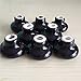 SunKni 8 Pack Vintage Drawer Pulls and Knobs with Back Plates for Cabinets Knobs and Handles for Furniture Drawer Knobs Ceramic Door Knobs for Bathroom Cabinet Kitchen Cupboard Knobs (Black-Black)