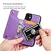 Vaburs Compatible with iPhone 11 Case Wallet with Card Holder, Embossed Butterfly Premium PU Leather Double Magnetic Buttons Flip Shockproof Protective Cover for iPhone 11 6.1 Inch(Purple)