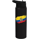 Ecuador Flag Distressed Grunge Graphic Stainless Steel Insulated Water Bottle