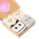 4 Pairs Soft Comfortable Novelty Cartoon Animal Cat Crew Pattern Cotton Socks (4 pairs(4 colors panda))