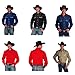 Men's 100% Cotton Retro Western Cowboy Shirt-Black-2XL