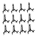 Artliving 5 Inch Black 12pcs/Set Plastic Easels Plate Display Stands Picture Frame Stand Holder