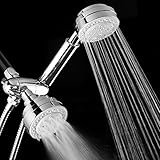 AKDY 122 Nozzles 3-way Overhead / Multi-Function Setting Spray Jet Mist Handheld Ultra-Luxury Chrome Shower Head Combo Set