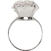 HOLIDYOYO Giant Engagement Ring Prop Crystal Diamond Ring Prop for Wedding Christmas Decor
