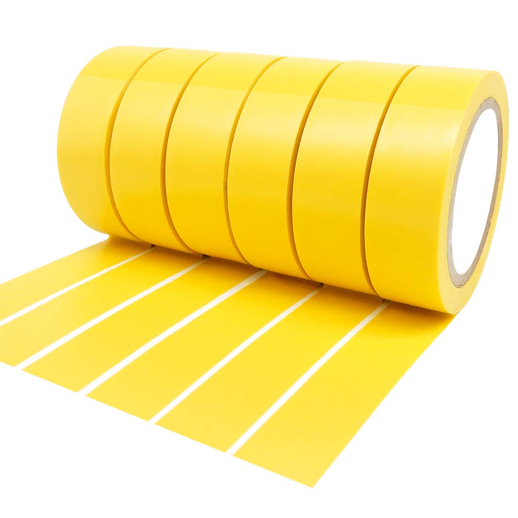 ALBOYI Yellow Electrical Tape 6 Rolls, 17mm x 9m Self Adhesive PVC Insulation Gaffer Tape for Insulating, Repairing and Protecting Wires