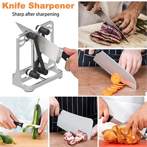 Knife Sharpener, Sharpens, Hones, Polishes Beveled Blades, Standard Blades, Chef\'s Knives - Safe, Easy to Use Kitchen Tools