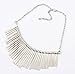 Leegoal 1pc Women Multilayer Chain Tassels Choker Bib False Collar Necklace (Silver)