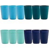 US Acrylic Newport 10 ounce Unbreakable Plastic Stackable Juice Tumblers in Coastal Colors | Set of 12 Drinking Cups | Reusable, BPA-free, Made in the USA, Top-rack Dishwasher and Microwave Safe