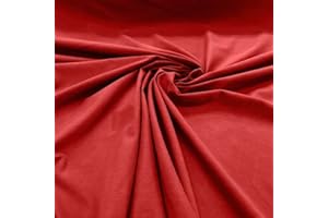 GENERIC Cotton Spandex Jersey Fabric - 4 Way Stretch - 60" Width Sold by The Yard - Ideal for T-Shirts, Dresses, Athleticwear Apparel (Red, 1 Yard)