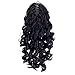 SWACC 12-Inch Short Screw Curls Claw Clip Ponytail Extensions Synthetic Clip in Drawstring Curly Ponytail Hairpiece Jaw Clip Hair Extension (Off Black-1B#)