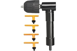 IUYYPU 90 Degree Angle Drill With 4 Keys, 0.8-10mm Right Angle Bend Extension, Right Angle Drill Attachment, Cordless Right Angle Drill Attachment Adapter 90 Degree Handle Chuck