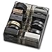 Acrylic Compact Organizer (Designed For Larger Compacts) & Beauty Care Holder Provides 10 Space Storage | byAlegory ( Black Clear) Makeup Organizer