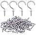 BronaGrand 100pcs Nickel Plated Metal Screw-in Ceiling Hooks Cup Hooks Silver 1inch
