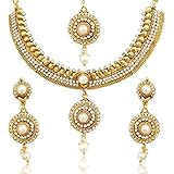 Women's Pretty Flower Kundan Like Polki Indian Ethnic Necklace Set D16 by Dancing Girl