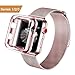 AdMaster Apple Watch Band 38mm 42mm Stainless Steel Metal Replacement Wristband Milanese Sport Strap and Apple Watch Screen Protector for Apple Watch Series 3, Series 2, Series 1