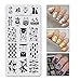 BEAUTYBIGBANG Nail Stamping Plates Stamper Scraper Kit Sets - 5pcs Nail Art Stamp Templates Image Plate with 1 Stamper and 1 Scraper Nail Art Tools