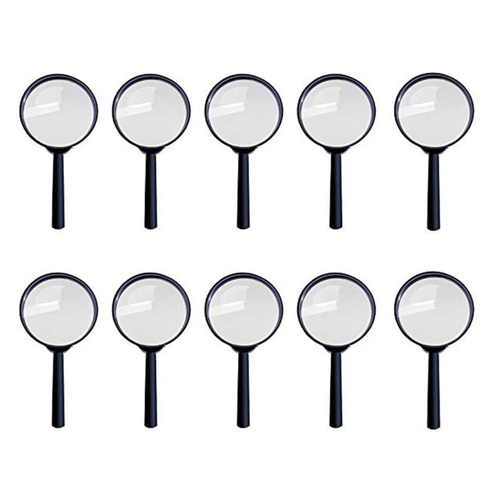 10Pcs Kids Magnifying, Plastic Handheld Magnifier, Handheld Reading Magnifier, for Book Newspaper Reading, Insect and Hobby Observation
