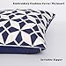 Slow Cow Canvas Embroidery Decorative Throw Pillow Cover Navy Blue Cushion Cover for Living Room 18 x18 Inches