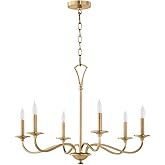 Quorum Lighting 6021-6-80 Maryse Chandelier, 6-Light 360 Total Watts, Aged Brass