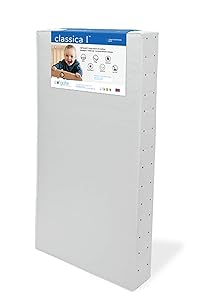 Colgate Classica I Crib Mattress | 51.6"L x 27.2"W x 5"H | Lightweight | Triple-Layered, Easy to Clean and Waterproof Cloth Cover | Rectangle with Rounded Corners Crib Mattress | Made in the USA