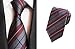 MENDENG New Classic Plaids Check Dark Red Jacquard Woven Silk Men's Tie Necktie