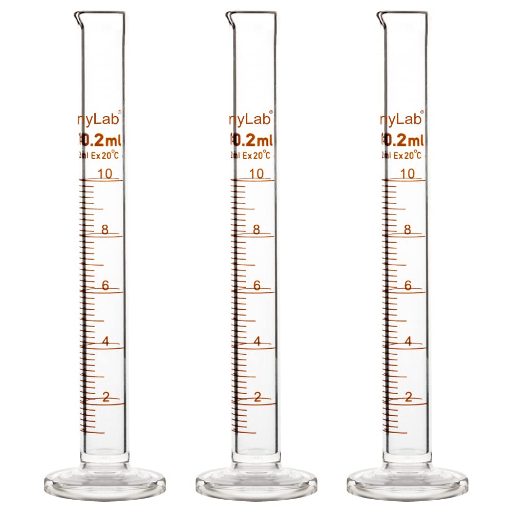 StonyLab 3-Pack Borosilicate Glass 10ml Heavy Wall