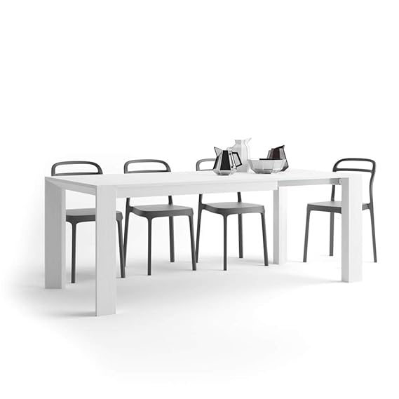 Mobili Fiver, Ausziehtisch Küche, Giuditta, Esche weiß, 140 x 90 x 75 cm