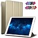New iPad 9.7-inch 2018 2017 Case, ROARTZ Metallic Gold Slim-Fit Smart Rubber Folio Case Hard Cover Light-Weight Wake Sleep for Apple iPad 5th 6th Generation Retina Model A1893 A1954 A1822 A1823