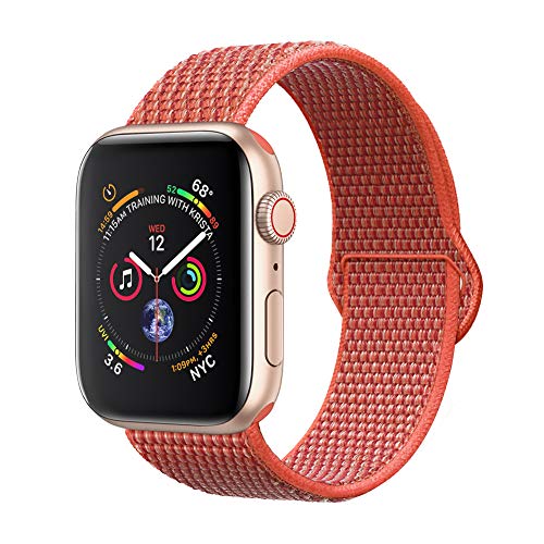 amBand Sport Loop Band Compatible with Apple Watch 38mm 40mm, Lightweight Breathable Nylon Replacement Band Compatible with iWatch Series 1/2/3/4, Sport, Edition-Nectarine