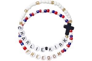 FLVKEV Charlie Kirk Merch Bracelet Shooting Freedom USA Bracelets Bracelets for Men Women