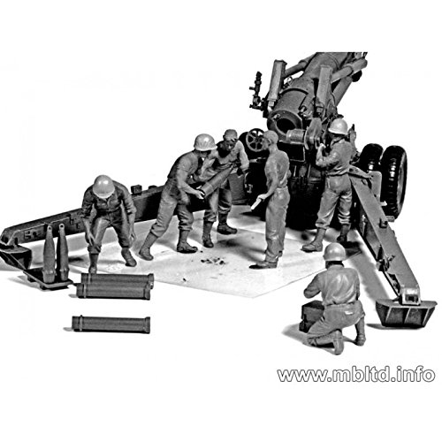 Master Box WWII US Artillery Crew (6) Figure Model Building Kits (1:35 Scale)