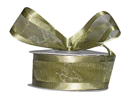 Ribbon Bazaar Satin Edge Sheer Organza 3/8 inch Moss 25 yards Ribbon
