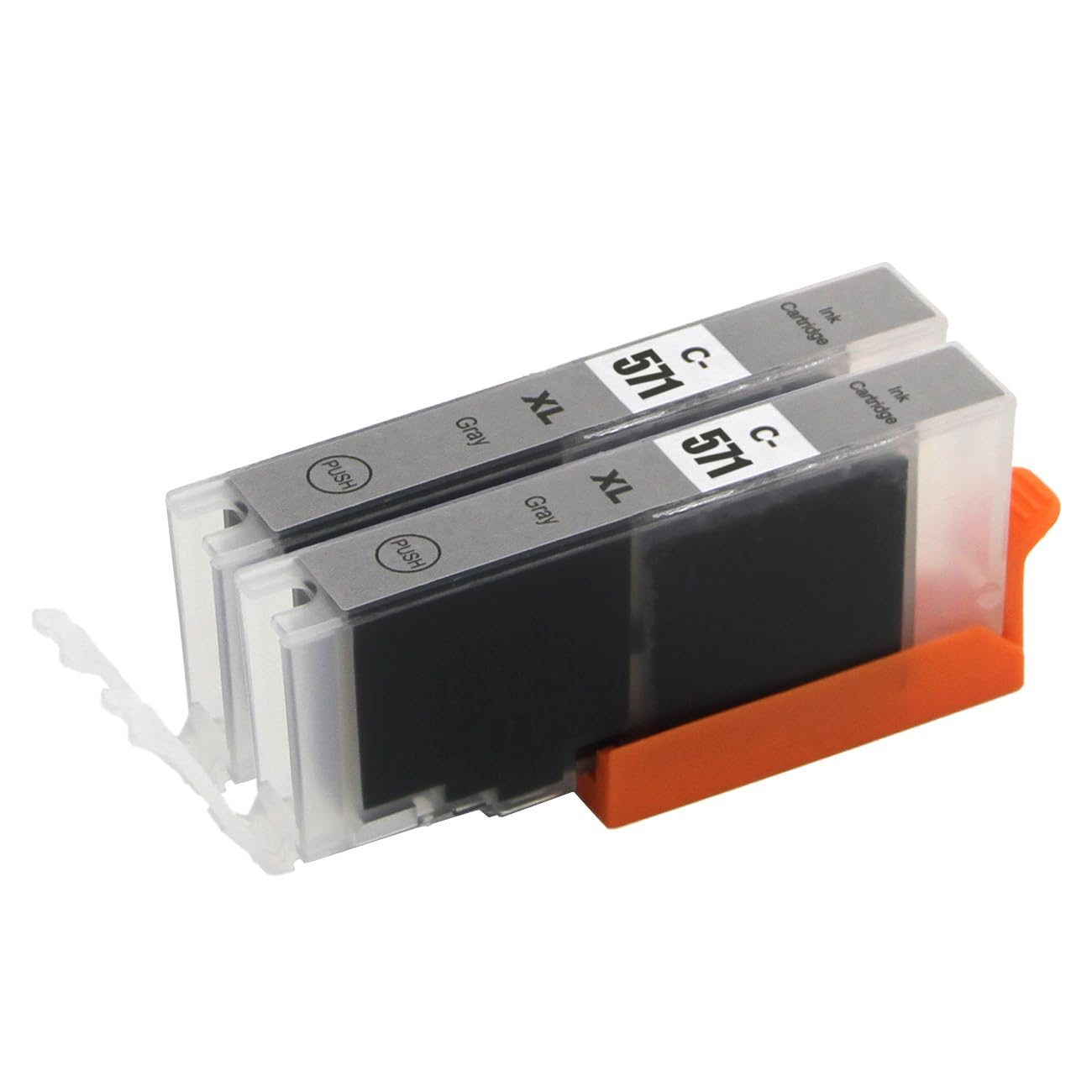 Go Inks 2 Grey Ink Cartridges to replace Canon CLI-571GY Compatible/non-OEM for PIXMA Printers